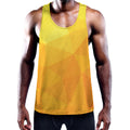 Yellow Polygonal Geometric Print Men's Workout Tank Top