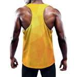 Yellow Polygonal Geometric Print Training Tank Top