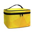 Yellow Polygonal Geometric Print Travel Makeup Bag