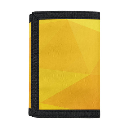 Yellow Polygonal Geometric Print Trifold Wallet