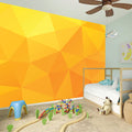 Yellow Polygonal Geometric Print Wall Sticker