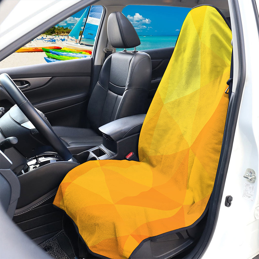 Yellow Polygonal Geometric Print Waterproof Car Seat Cover