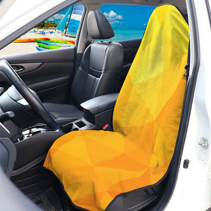 Yellow Polygonal Geometric Print Waterproof Car Seat Cover