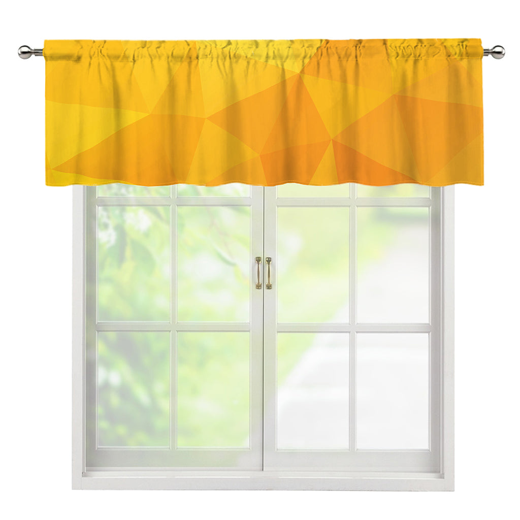 Yellow Polygonal Geometric Print Window Valance