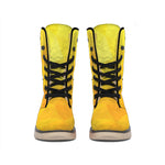 Yellow Polygonal Geometric Print Winter Boots