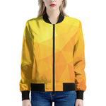 Yellow Polygonal Geometric Print Women's Bomber Jacket