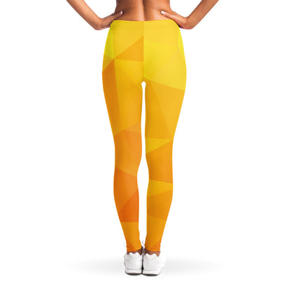 Yellow Polygonal Geometric Print Women's Leggings