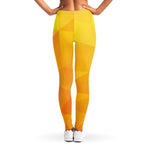 Yellow Polygonal Geometric Print Women's Leggings