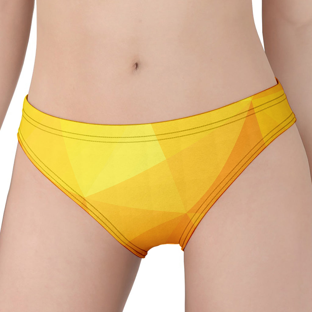 Yellow Polygonal Geometric Print Women's Panties