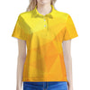 Yellow Polygonal Geometric Print Women's Polo Shirt