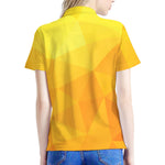 Yellow Polygonal Geometric Print Women's Polo Shirt