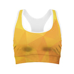 Yellow Polygonal Geometric Print Women's Sports Bra