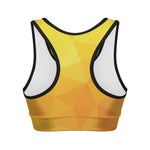 Yellow Polygonal Geometric Print Women's Sports Bra