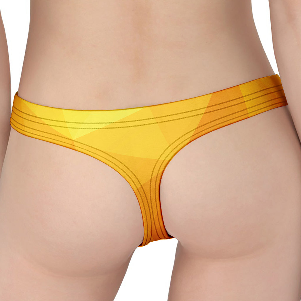 Yellow Polygonal Geometric Print Women's Thong