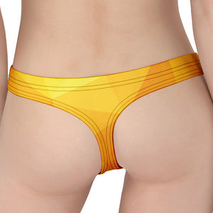 Yellow Polygonal Geometric Print Women's Thong