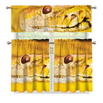 Yellow Python Snake Print 3 Piece Kitchen Curtains