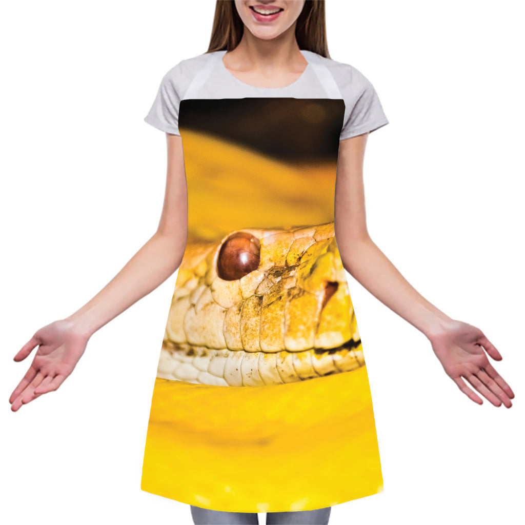 Yellow Python Snake Print Adjustable Apron