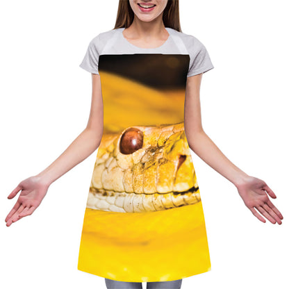 Yellow Python Snake Print Adjustable Apron