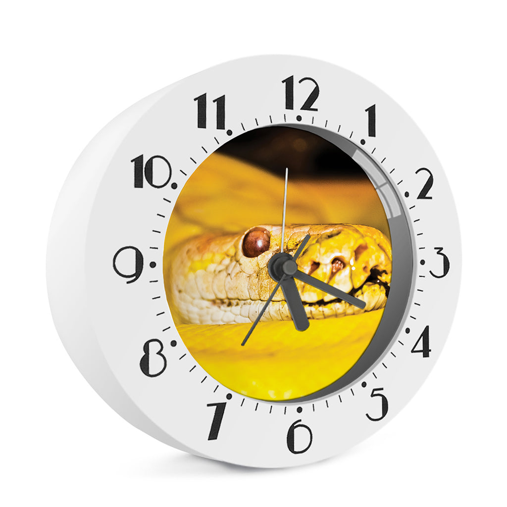 Yellow Python Snake Print Alarm Clock