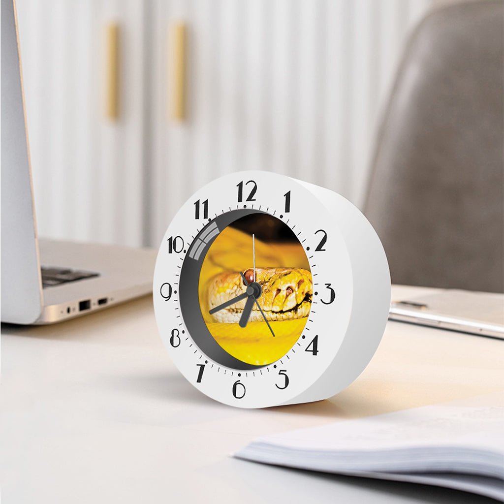 Yellow Python Snake Print Alarm Clock