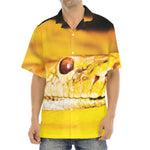 Yellow Python Snake Print Aloha Shirt