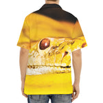 Yellow Python Snake Print Aloha Shirt