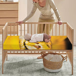 Yellow Python Snake Print Baby Crib Sheet