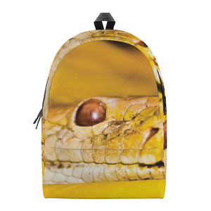 Yellow Python Snake Print Backpack