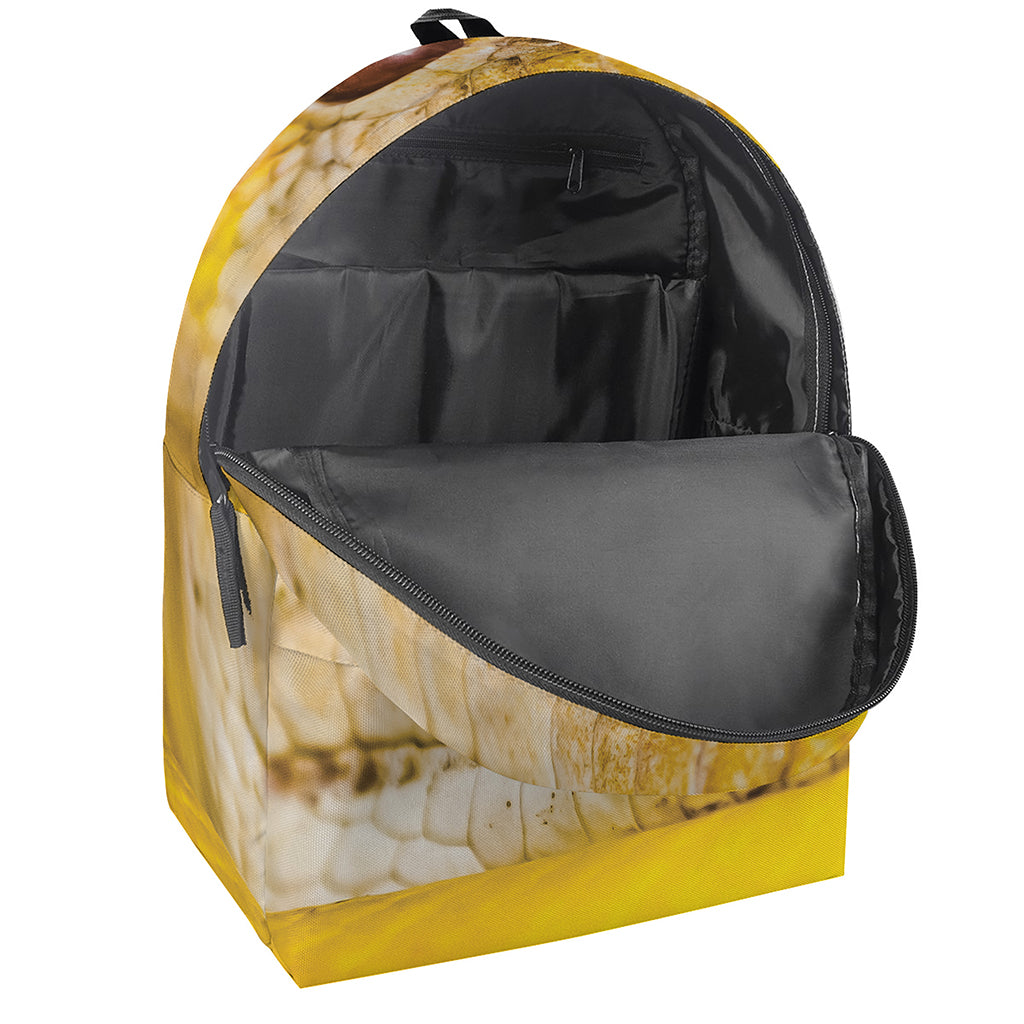 Yellow Python Snake Print Backpack