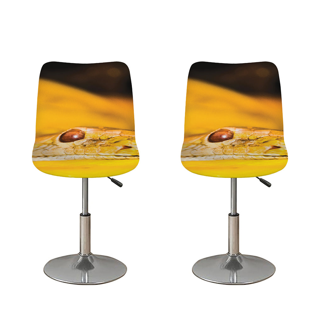 Yellow Python Snake Print Bar Stool Covers