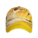 Yellow Python Snake Print Baseball Cap