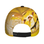Yellow Python Snake Print Baseball Cap