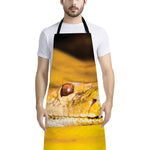 Yellow Python Snake Print Bib Apron With Pocket