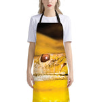 Yellow Python Snake Print Bib Apron With Pocket