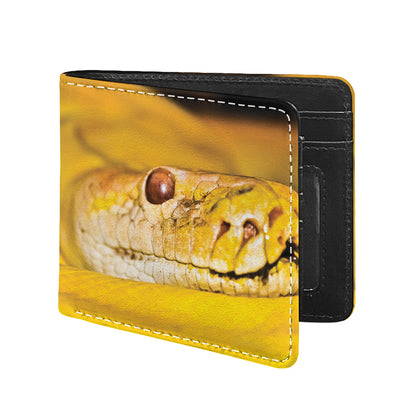 Yellow Python Snake Print Bifold Wallet