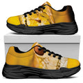 Yellow Python Snake Print Black Chunky Shoes