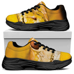 Yellow Python Snake Print Black Chunky Shoes