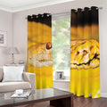 Yellow Python Snake Print Dimout Grommet Curtains