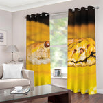 Yellow Python Snake Print Blackout Grommet Curtains