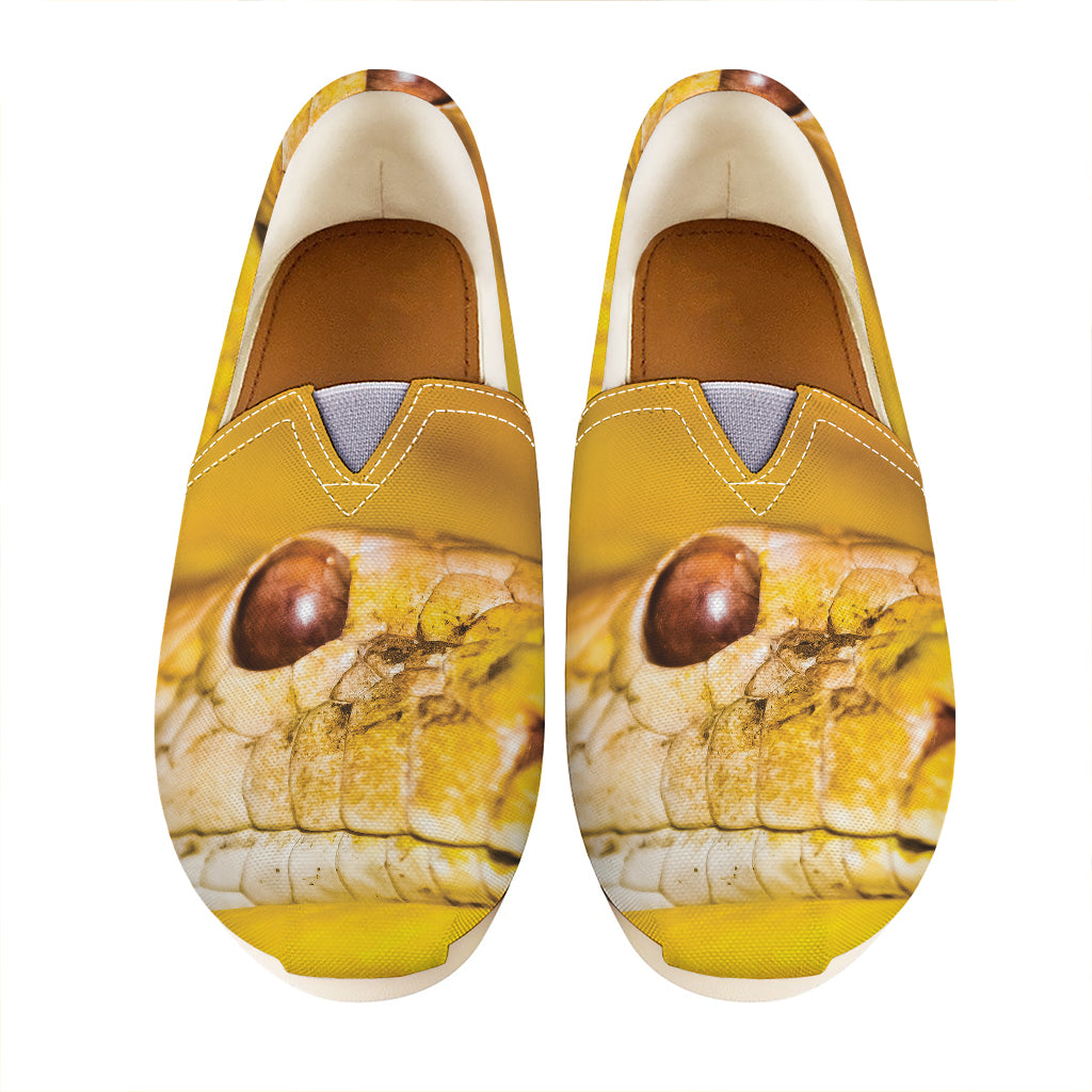 Yellow Python Snake Print Casual Shoes