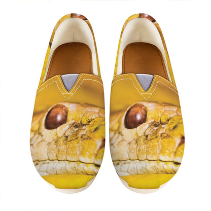 Yellow Python Snake Print Casual Shoes