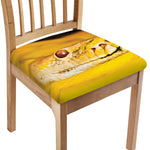 Yellow Python Snake Print Chair Cushion Cover