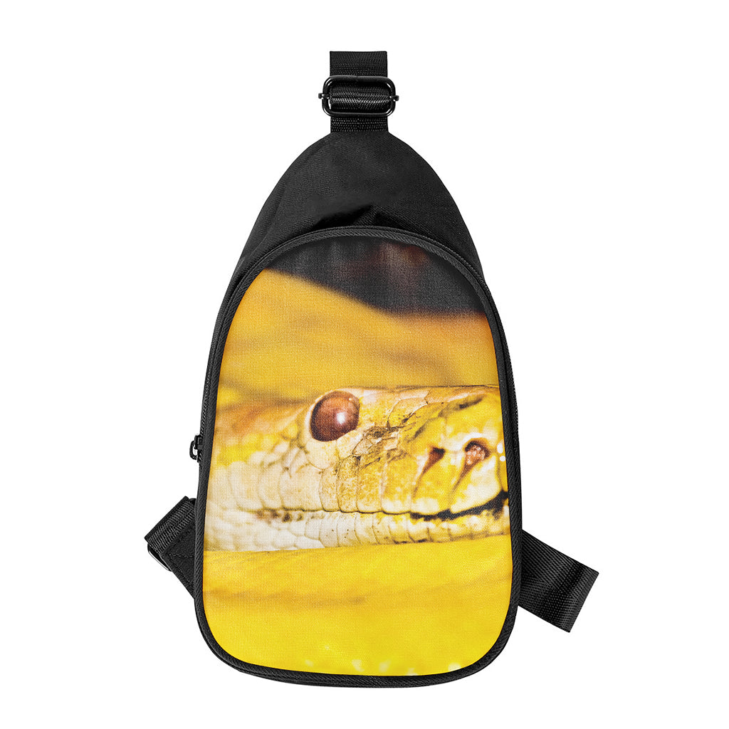 Yellow Python Snake Print Chest Bag