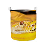 Yellow Python Snake Print Collapsible Laundry Basket