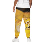 Yellow Python Snake Print Cotton Pants