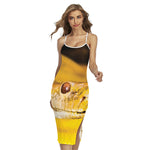 Yellow Python Snake Print Cross Back Cami Dress