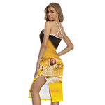 Yellow Python Snake Print Cross Back Cami Dress