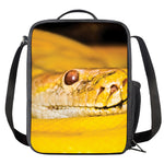 Yellow Python Snake Print Crossbody Lunch Bag