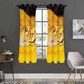 Yellow Python Snake Print Grommet Curtain Panels