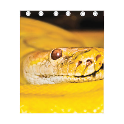 Yellow Python Snake Print Curtain